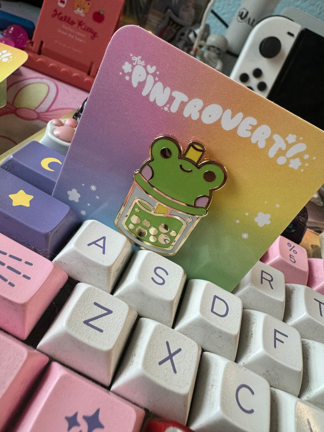 Froggy Boba Enamel Pin