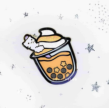 Load image into Gallery viewer, Boba, Thai or Taro Milk Tea Enamel Pin
