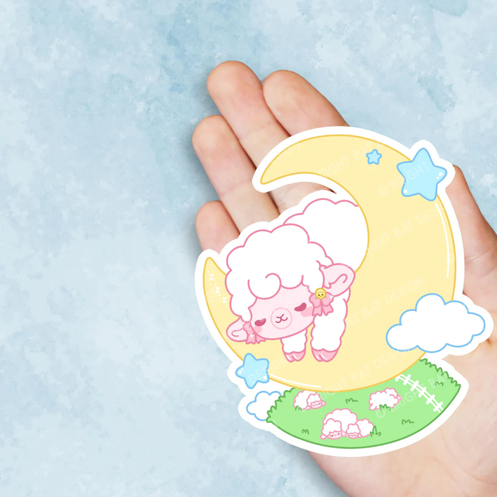 Sleepy Counting Sheep Vinyl Sticker