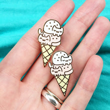 Load image into Gallery viewer, DOUBLE DIP CAT CREAM CONE LAPEL PIN
