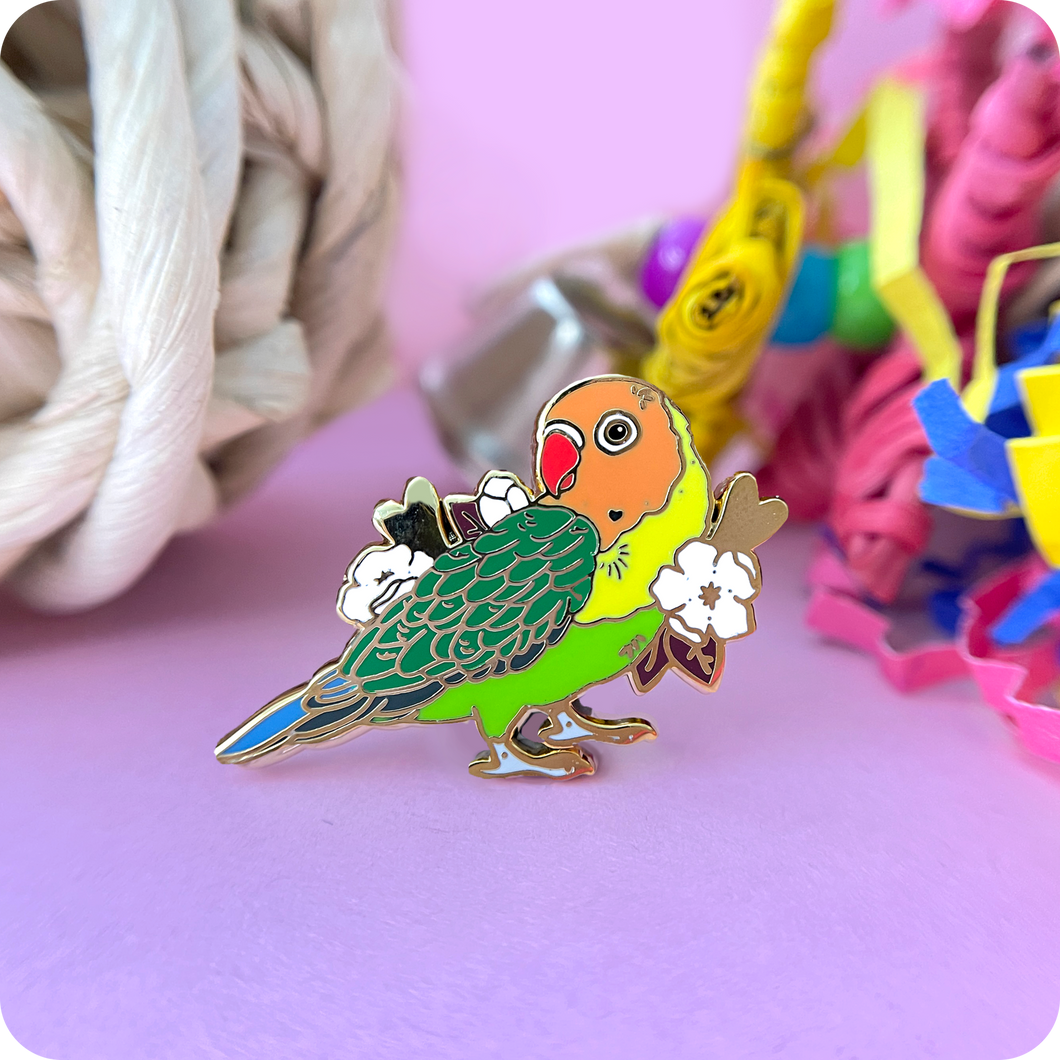 Rainbow Lovebird Enamel Pin