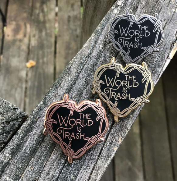 The World is Trash - Gold Pin