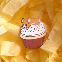 Load image into Gallery viewer, Corgi Mango Cupcake Pin
