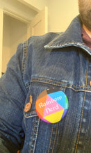 Load image into Gallery viewer, Rainbow Nerd Button: 2.25&quot; Pinback Button Badge to get you ready for Pride Month and show off your Dungeons and Dragons pride.
