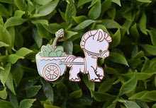 Load image into Gallery viewer, Pony Cart Vintage Planter Enamel Pin
